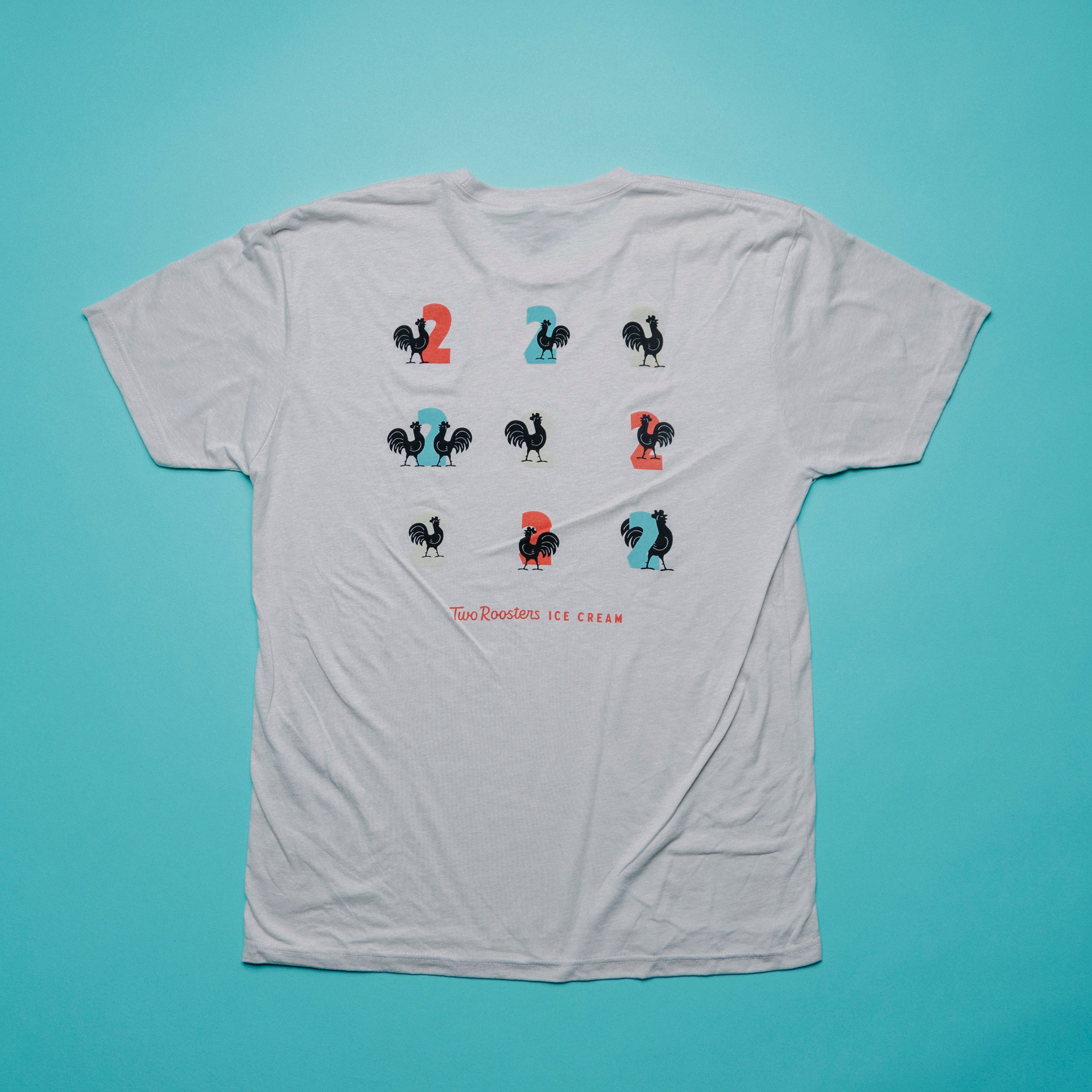 Strutting Roosters - Sand T-shirt | Two Roosters Ice Cream